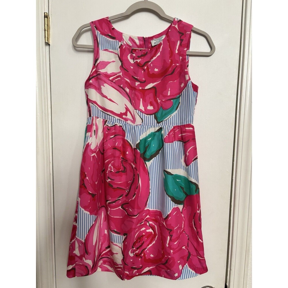 Vineyard Vines Girls Size 14 Dress Silk Kentucky Derby Run For The Roses Floral